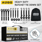 AUGO Heavy Duty Ratchet Straps & Soft Loops – Pack of 4 Extra Strong 1.5” by - Image 4