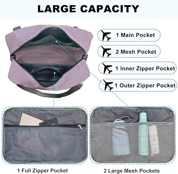 Foldable Carry on Luggage Bag 22x14x9 Personal Item Bag - Image 3