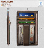 BULLIANT Men Wallet, Slim Leather Wallet Money Clip Card Hodler - Image 3
