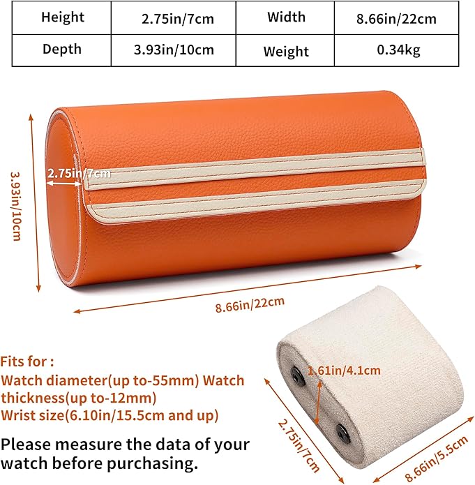MOZSLY Watch Roll Travel Case 3 Slots Portable Box - Image 6