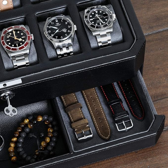ROTHWELL 12 Slot Leather Watch Box - Image 5