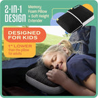 Kids Camping Pillow: Dual-Cover Memory Foam Small Pillow; Medium-Firm Camp - Image 2