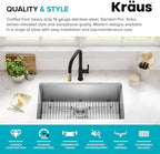 Kraus KHU100-32 Standart PRO 16 Gauge Undermount Single Bowl Stainless Steel - Image 4