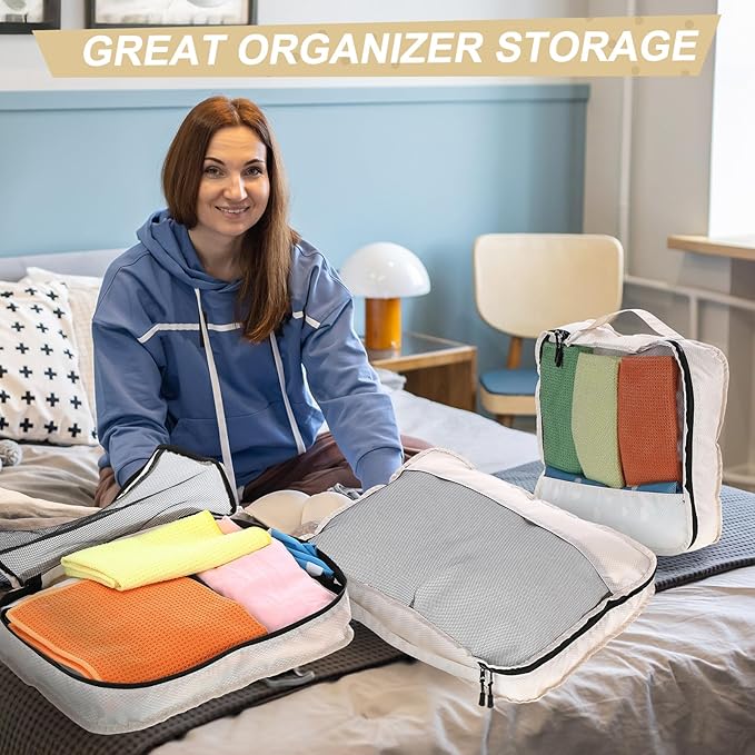 5 Pcs Packing Cubes for Suitcase Large Travel Cubes Carry on Luggage Organizer - Image 6