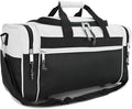 DALIX 21" Sports Duffle Bag Gym Travel Pack in White by Dalix