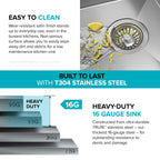 Stainless Steel 33 in Double Bowl Undermount Kitchen Sink KWU112 (Stainless Steel / 33 inch / Double Bowl Sink)