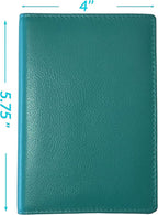 Personalized Monogrammed Teal Leather RFID Passport Wallet - Image 4