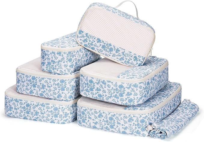 Narwey 7 Set Floral Packing Cubes by Narwey