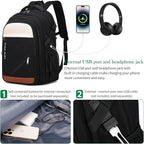 FENGDONG 17.3 inch Large Laptop Backpack Travel College Backpack Waterproof - Image 5