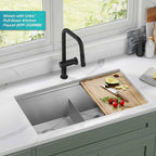 KRAUS Kore 33-Inch Undermount Workstation 16 Gauge Double Bowl Stainless Steel - Image 2