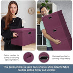 Large 17" 36 Quart Collapsible Stackable Storage Bins - Image 5
