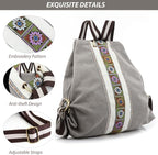 Goodhan Women Canvas Backpack Daypack Casual Shoulder Bag, Vintage Heavy-duty - Image 3