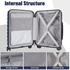 Lightweight Luggage with Spinner Wheels & YKK Zipper, 3-Piece Suitcase ABS+PC - Image 5