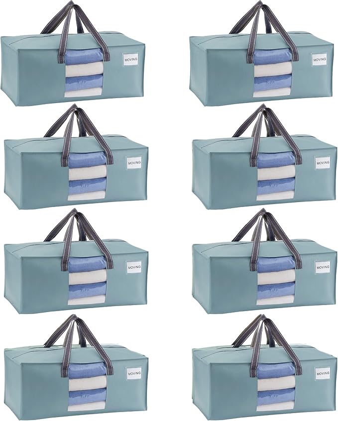 VENO 8 Pack Moving Bags for College, Heavy-Duty Storage Totes, Moving Boxes and by Veno