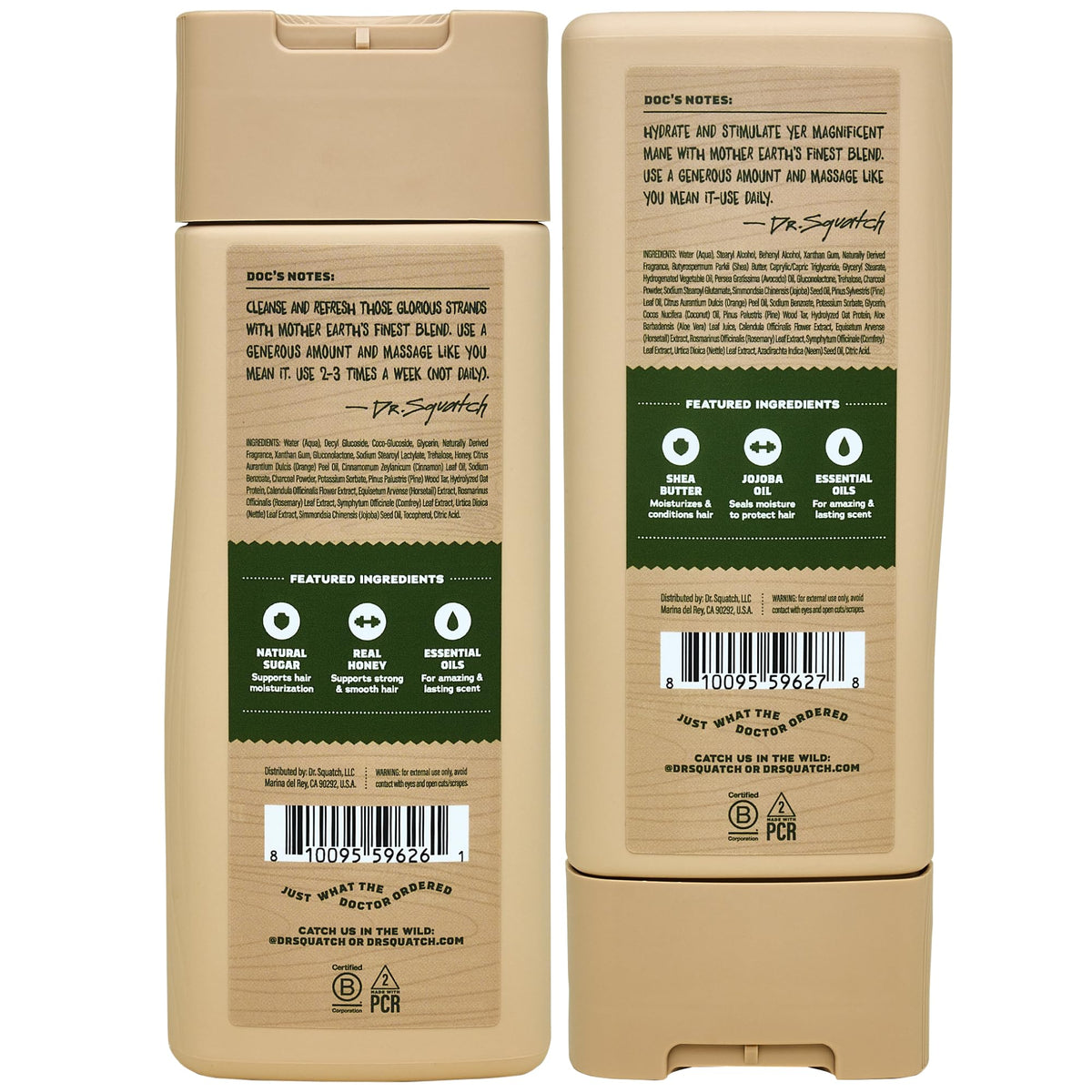Men's Natural Shampoo and Conditioner Set