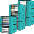 Fab totes 8 Pack Clothes Storage, Foldable Thick Fabric Blanket Storage Bags by Fabtotes