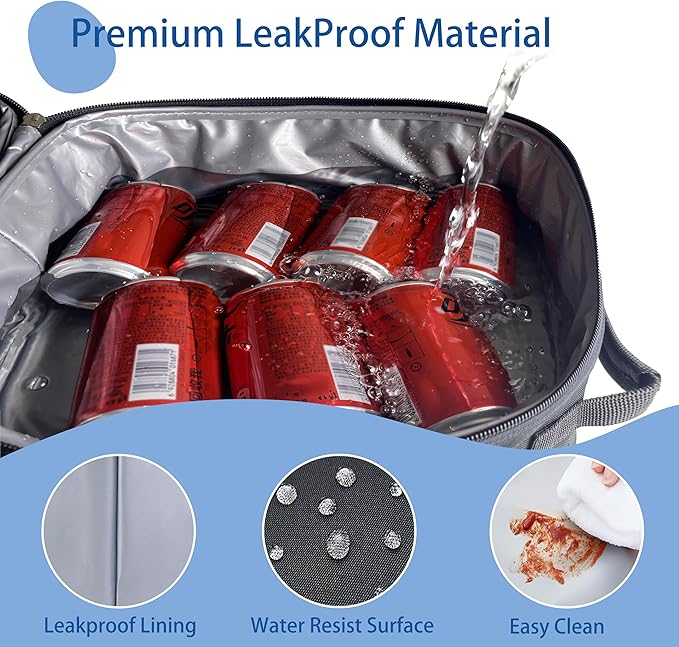 Expandable Lunch Bag for Men, Insulated Lunch Box, Portable Large Cooler Bag - Image 7