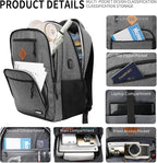 Grey Backpacks for Men, Backpack for School, School Backpack for Boys Teens - Image 2
