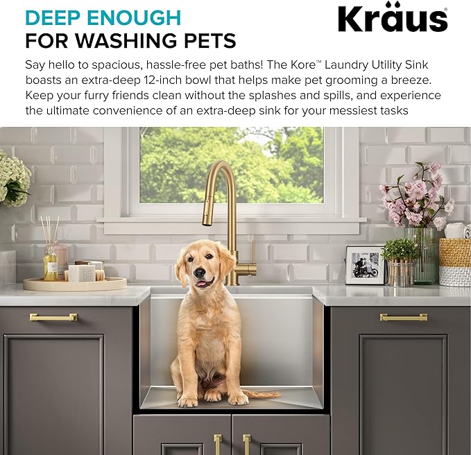 KRAUS Kore 23-Inch Undermount Workstation Single Bowl 16 Gauge Deep Laundry - Image 15