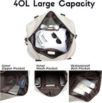SUNNY BIRD Duffel with Utility Pouch, 40L Weekender Overnight Bag with Shoe - Image 6