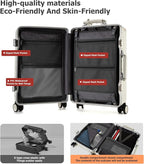 feilario 20'' Aluminum Frame Wide Handle PC Hardside Carry On Luggage - Image 5