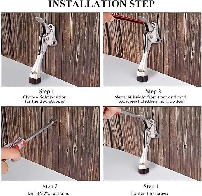 GroTheory 3 Pack Door Stoppers, 4 inch Kickdown Door Stops, Heavy Duty Door - Image 5