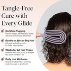 Kitsch Hair Brush Detangler – Flexi Flow Hair Brush for Women, Men & Kids | Detangling Brushes for Curly Hair with Bendable Frame, Bounce Curl Defining Brush for Wet or Dry Strands - Soft Violet