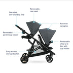 Graco Ready2Grow 2.0 Double Stroller Features Bench Seat and Standing Platform - Image 6