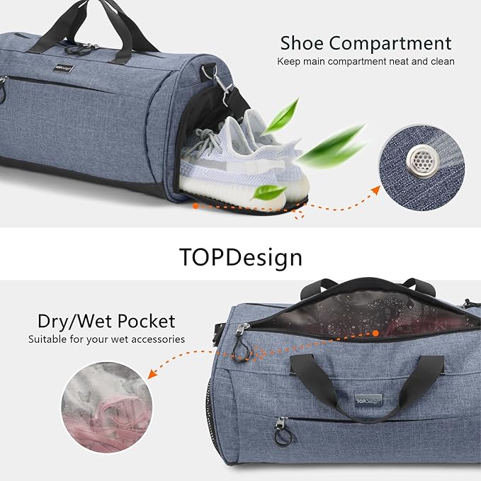 TOPDesign Gym Bag for Women & Men, Unisex Duffel Bag - Image 6