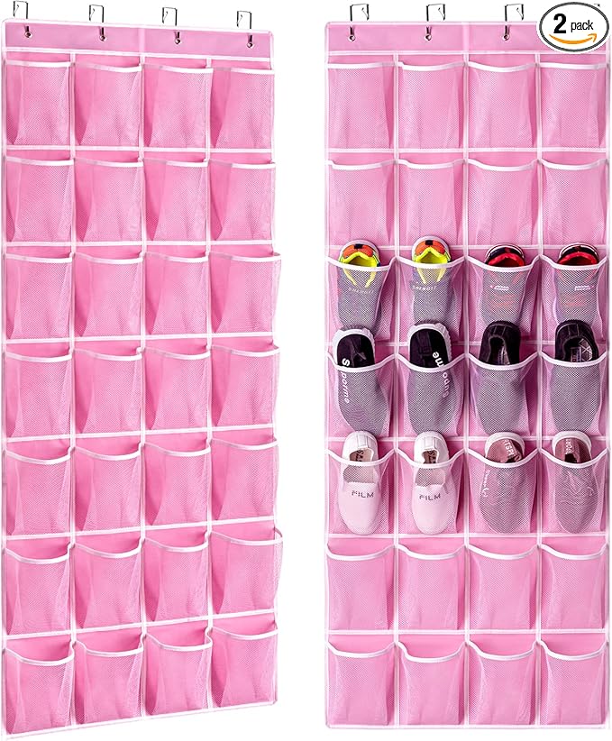 KEEPJOY 28 Pocket Over The Door Shoe Organizer, Hanging Door Shoe Holder Rack by KEEPJOY
