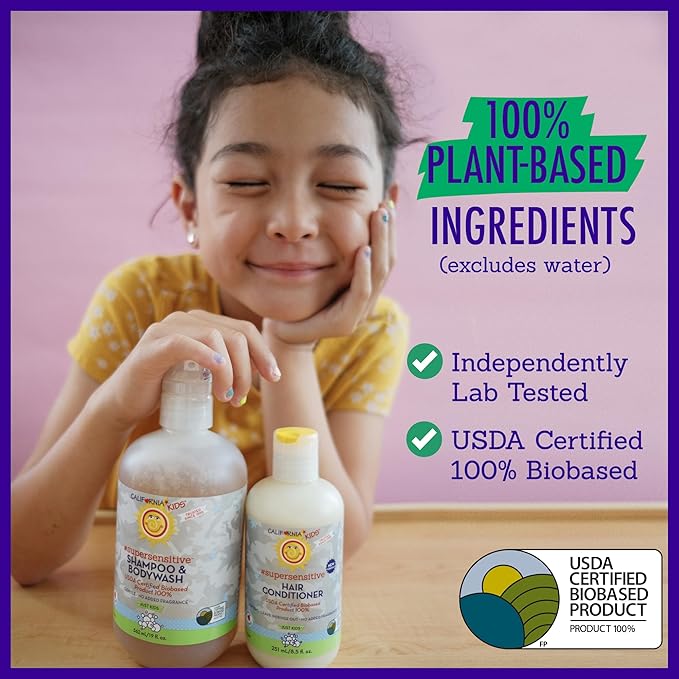 California Kids Conditioner | Super Sensitive | Unscented | 100% Plant-Based | - Image 4