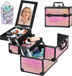 Makeup Case Organizer, Makeup Train Case, Trays Cosmetic Box Portable, - Image 7