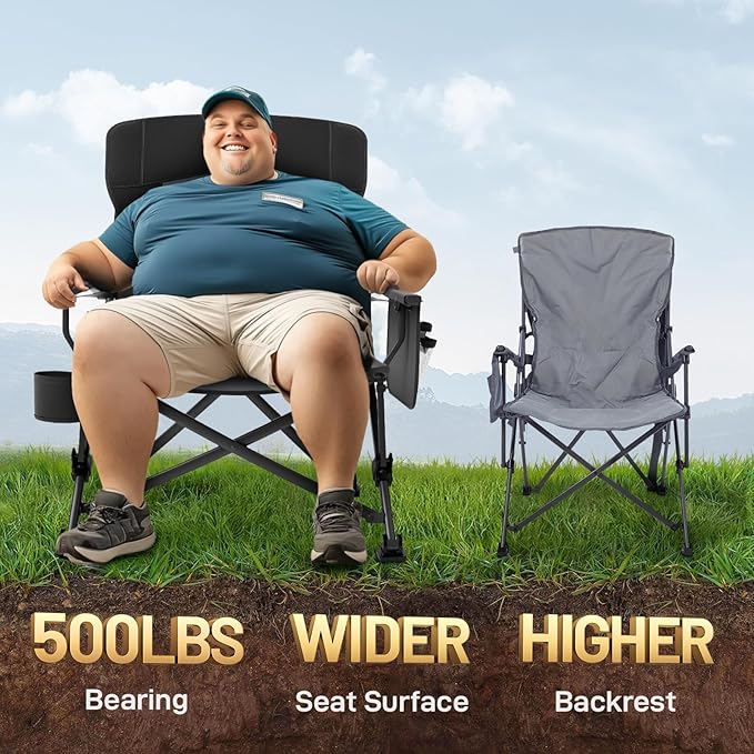 EVER ADVANCED Oversized Folding Camping Chair - Image 3