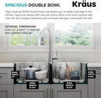 KRAUS Fairlane 33-inch Drop In/Top Mount Double Bowl 18-Gauge Stainless Steel - Image 9
