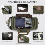 Gonex Canvas Duffle Bag 60L Travel Duffel Overnight Weekend Bag - Image 5