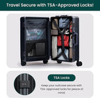 Nobl Travel Carry On Luggage, Noble Zipperless Aluminum Frame, 22.5x15x9.5 - Image 5