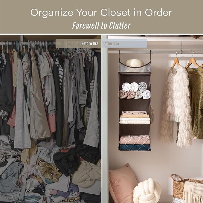 StorageWorks Hanging Closet Organizer, 3-Shelf Shelves - Image 6
