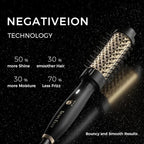 Thermal Brush 1.5" Curling Brush, Blowout Long Lasting Look Thermal Hair Brushes, 30s Fast Heated Round Brushes, Negative Ion Tech, 2 Temp Settings, Less Damage, Universal Voltage for Travel