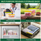 SPLF 6 Pack Stand-Up Reusable Gallon Freezer Bags Dishwasher Safe, Extra Thick - Image 7