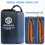 HOEAAS 2 Pack Microfiber Camping Towels, Quick Dry Towel, Super Absorbent Ultra - Image 2