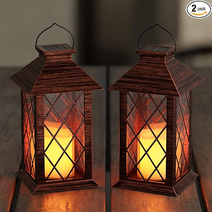 Solar Lanterns Outdoor, Waterproof Garden Hanging Lanterns, Vintage Lantern by JOHUNT