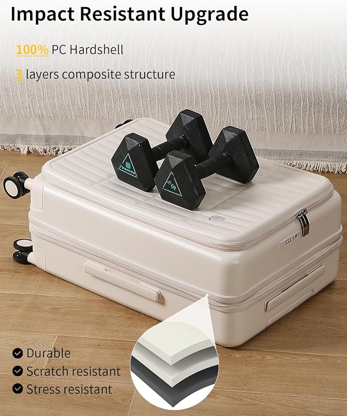 aji Expandable Top Open 24 Inch Checked Luggage - Image 6