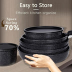 GiPP Ceramic Pots and Pans Set Non Stick, Nonstick Detachable Handle Cookware - Image 6