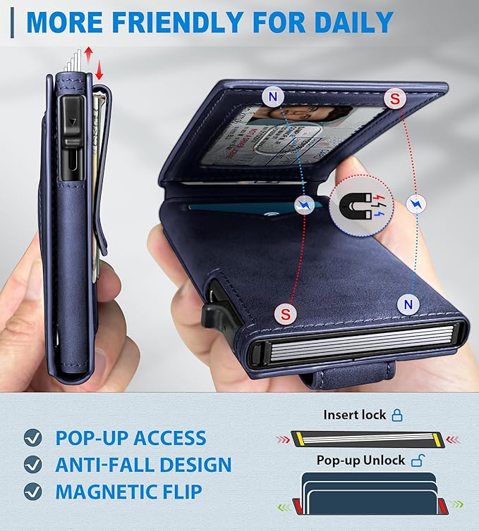 Airtag Wallet for Men, with Money Clip Gift Boxed, Slim Front Pocket Wallet - Image 3
