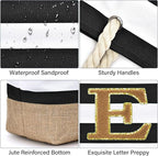 Becokan Beach Bag Initial Beach Tote - Image 2