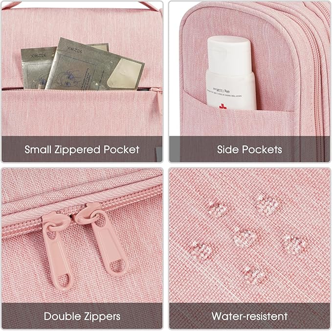 Narwey Hanging Toiletry Bag for Women Travel Makeup Bag Organizer Toiletries - Image 7
