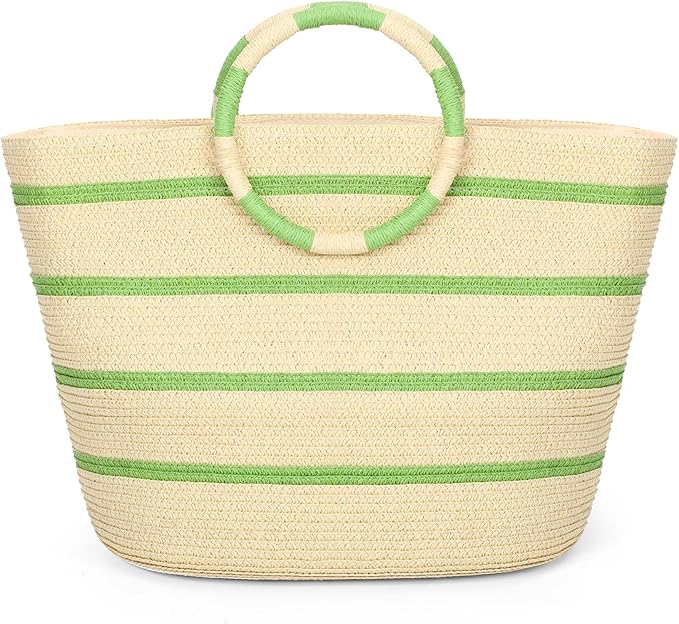 Beach Bags for Women Straw Tote Bag Summer Beach Bag Large Woven Straw Tote for by TOFUNTOY