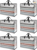 VENO 6 Pack Heavy Duty Moving Bags, Storage Bags, Packing Supplies, Top Zipper by Veno