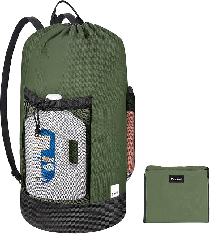 BALEINE 120L Laundry Bag Backpack, 900D Oxford Fabric Large Travel Laundry Bags by BALEINE