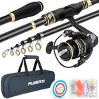 PLUSINNO Fishing Pole, Fishing Rod and Reel Combo, Telescopic Fishing Rod Kit by PLUSINNO